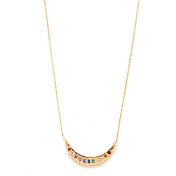 yellow gold tie dye moon necklace Elisa Solomon - Yellow Gold Tie Dye Moon Necklace