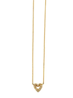 yellow gold tiny open heart necklace Elisa Solomon - Yellow Gold Tiny Open Heart Necklace