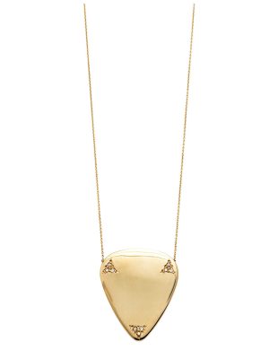White Diamond Guitar Pick Necklace