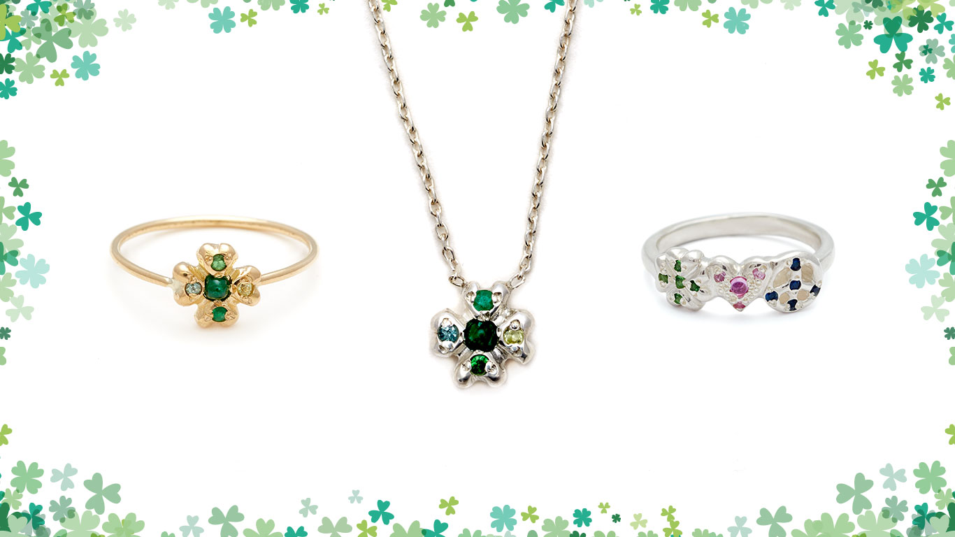 Lucky Jewels - Clover Ring & Necklace - Elisa Solomon