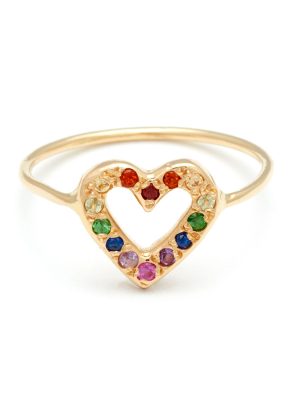 yellow-gold-open-heart-ring-w-rainbow-gems Yellow Gold Open Heart Ring with Rainbow Gems - Elisa Solomon Jewelry
