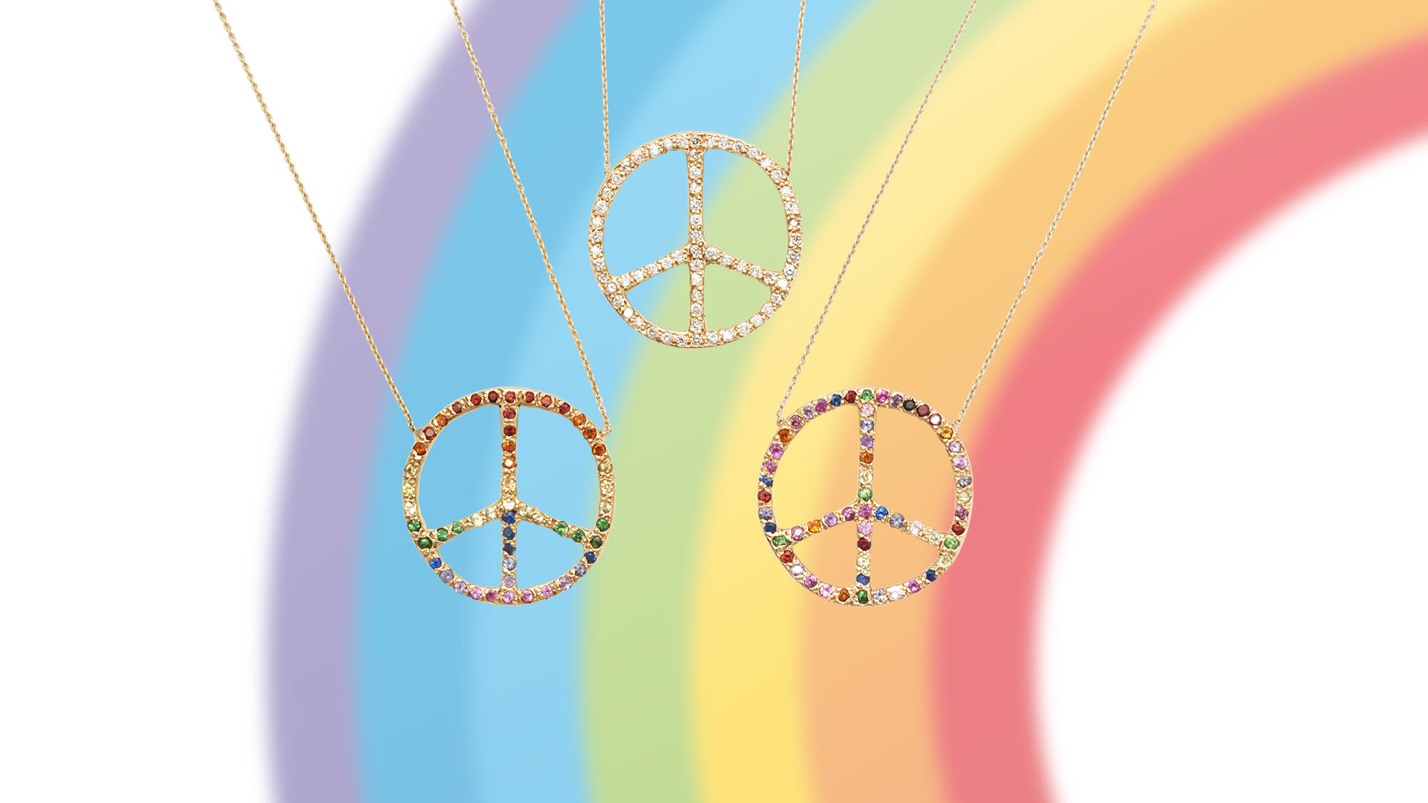 Peace Sign Necklaces - Peace and Love - Elisa Solomon Jewelry