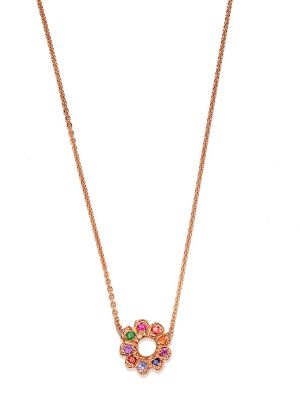 Pink Gold Multicolor Flower Child Necklace