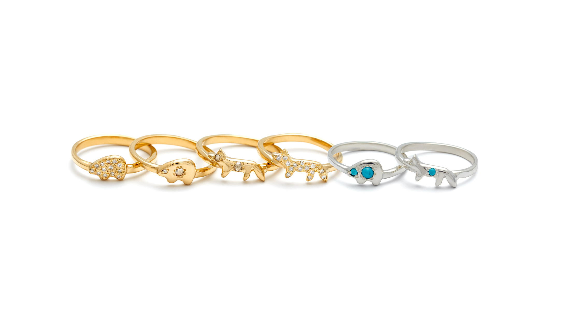 Animal Lover Jewelry - Fox, Bear, Dog Rings