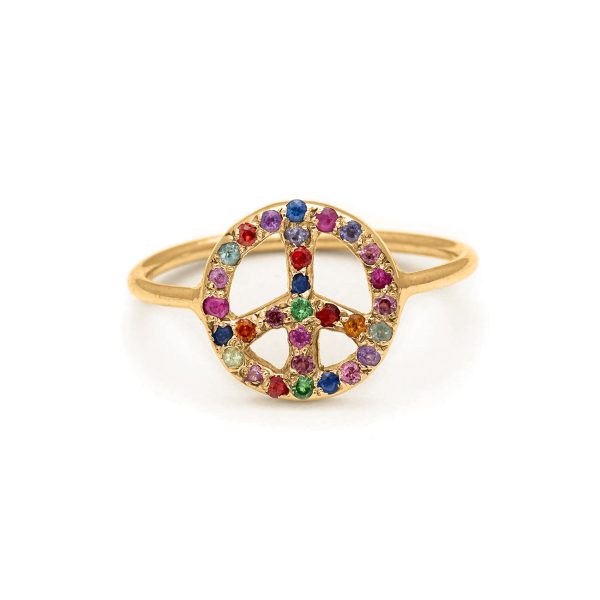 yellow-gold-peace-sign-ring Yellow Gold Peace Sign Ring - Handmade Jewelry - Elisa Solomon Jewelry