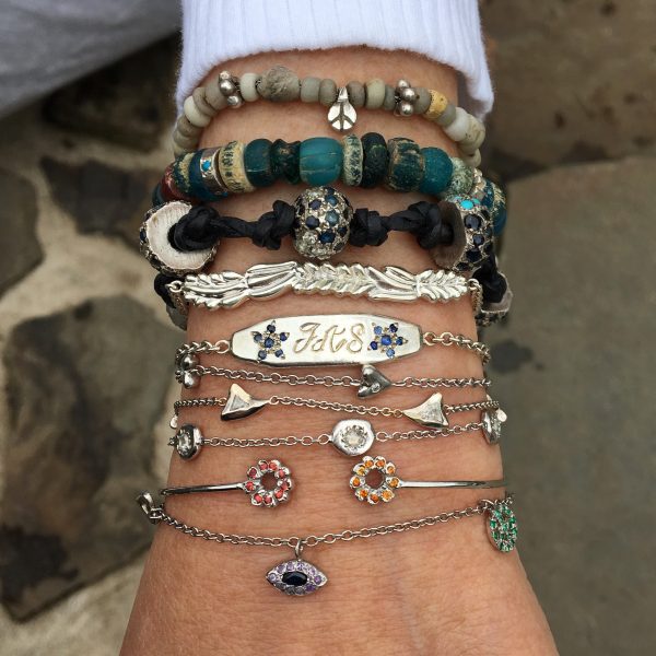 1 Sapphire Flower Id Bracelet