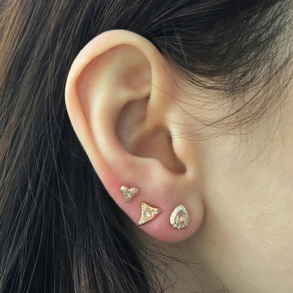 Pink Sapphire Diamond Pear Studs
