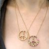 Diamond Peace Sign Necklace