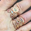 Rainbow Mini Moon Ring