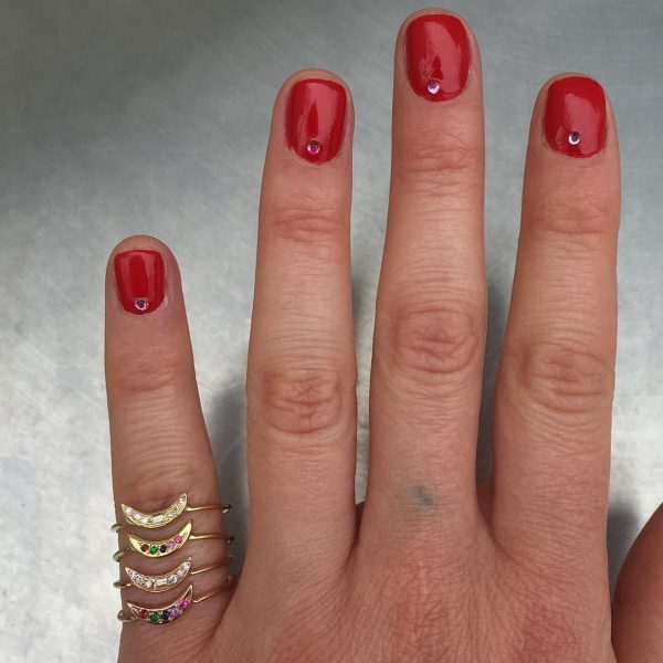 Rainbow Mini Moon Ring