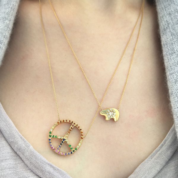 Diamond Bear Necklace