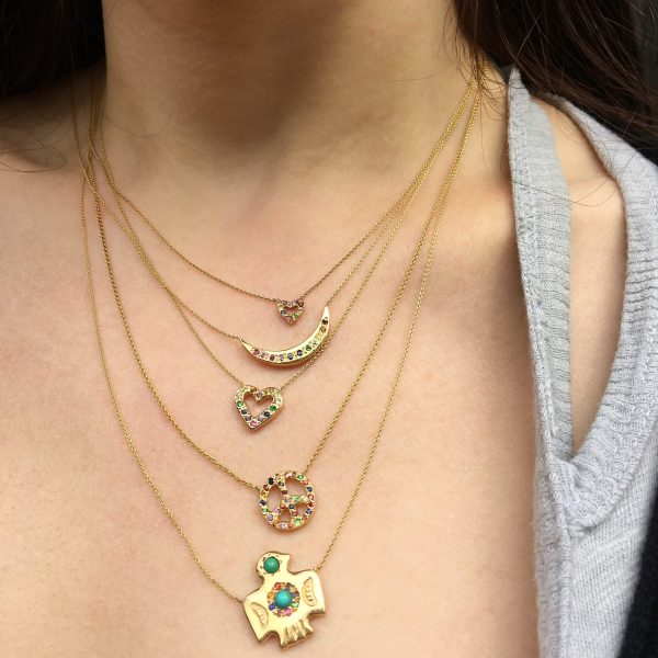 IMG_2338 Multicolor Tiny Open Heart Necklace