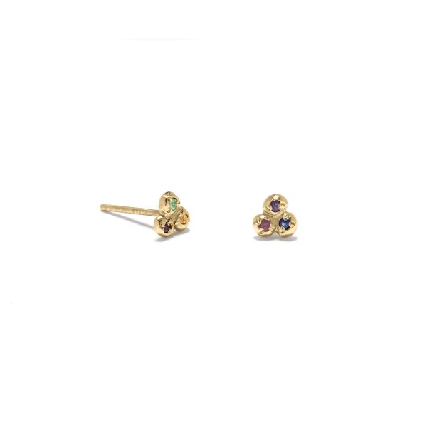Yellow Gold Tie Dye 3 Seedling Studs