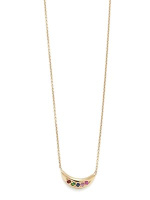 Yellow Gold Rainbow Mini Moon Necklace Yellow Gold Rainbow Mini Moon Necklace