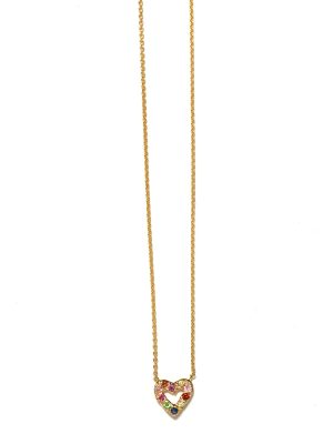 sterling-silver-multicolor-tiny-open-heart-necklace Multicolor Tiny Open Heart Necklace
