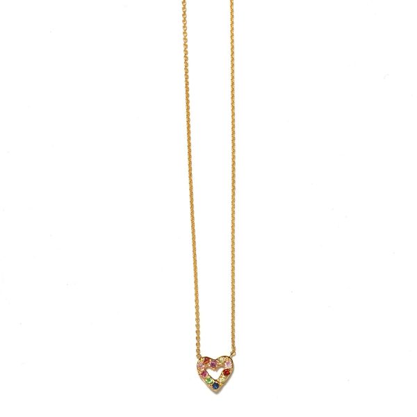 sterling-silver-multicolor-tiny-open-heart-necklace Multicolor Tiny Open Heart Necklace