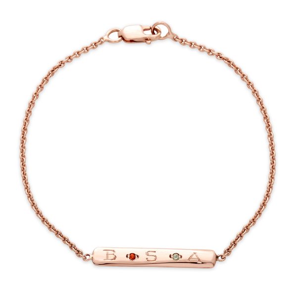 Bracelet_PGoldSkinnyID Gem Skinny Id Bracelet