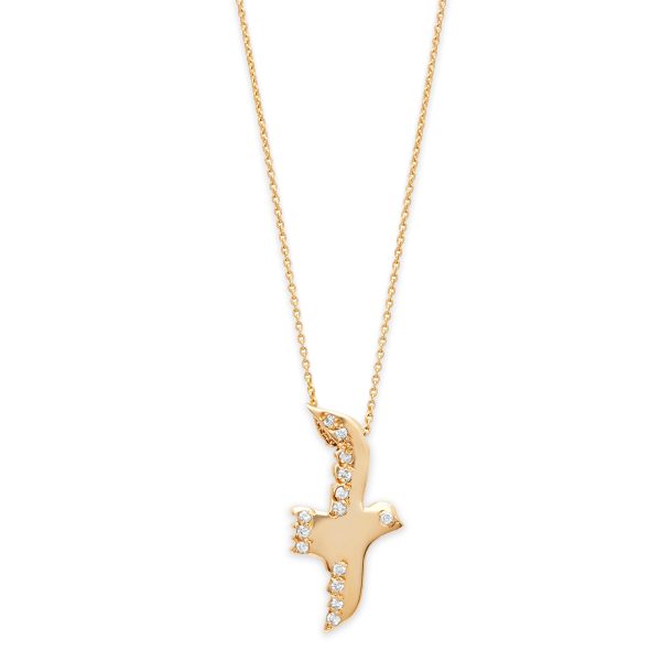 Diamond Flying Bird Necklace