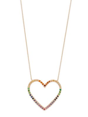 Necklace_LargeRainbowOpenHeart Rainbow Open Heart Necklace