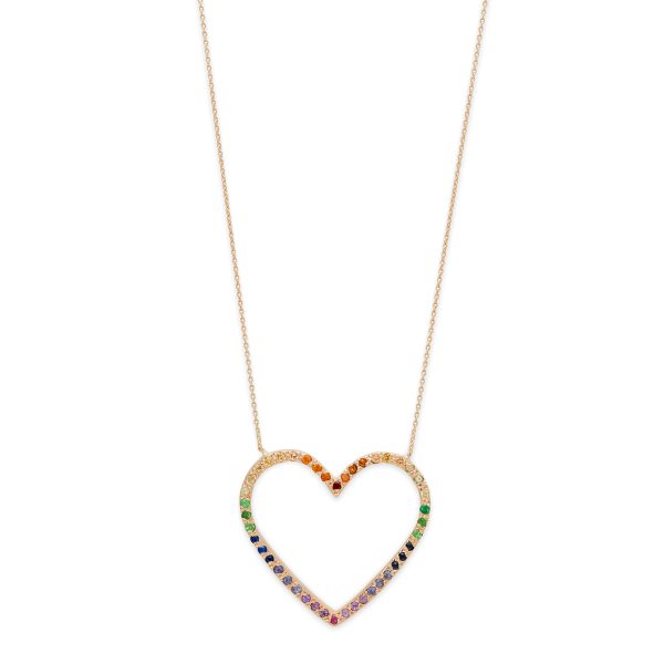 Rainbow Open Heart Necklace
