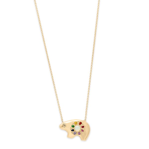 Opal Rainbow Bear Necklace