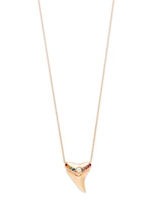 Opal Rainbow Shark Tooth Necklace
