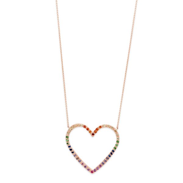 Rainbow Open Heart Necklace
