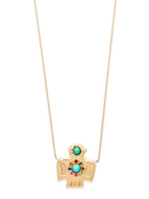 Necklace_TurqRainbowTBird Rainbow Thunderbird Necklace