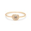 Moonstone Diamond Disk Ring
