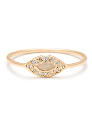 Opal Diamond Eye Ring