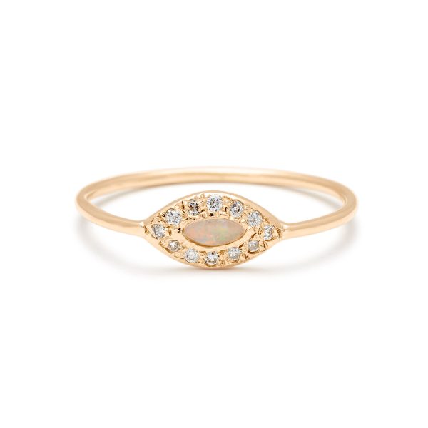 Opal Diamond Eye Ring