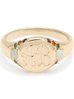 Opal Rainbow Large Signet Ring