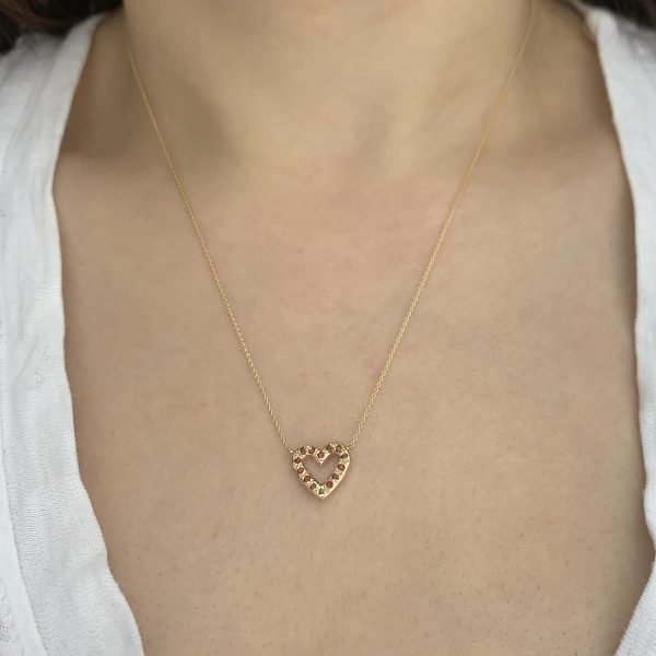 Birthstone Open Heart Necklace