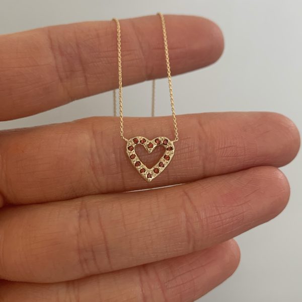 Birthstone Open Heart Necklace