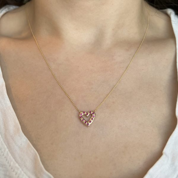 Birthstone Open Heart Necklace