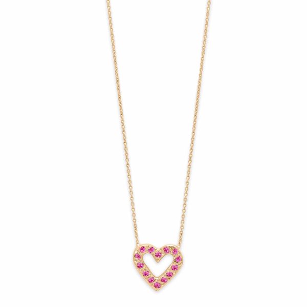 Birthstone Open Heart Necklace