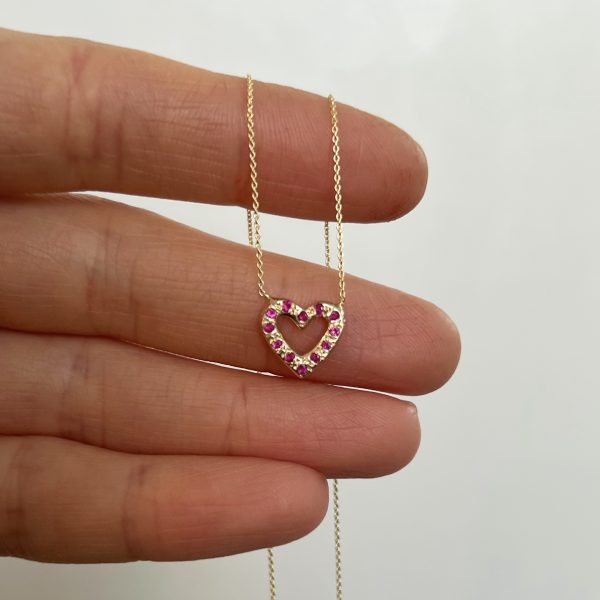 Birthstone Open Heart Necklace
