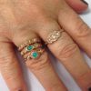 Three Rosecut Diamond Ring