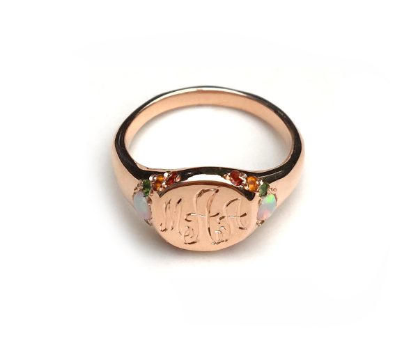 PG signet Opal Rainbow Large Signet Ring