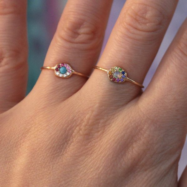 gold_disk_ring Turquoise Pink Ombre Disk Ring