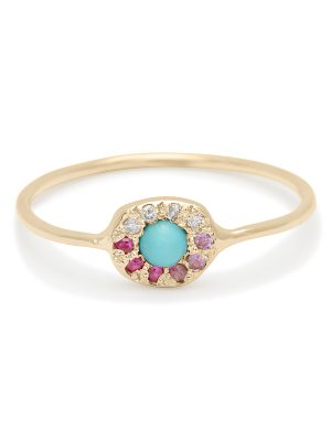 ombre turquoise disk ring