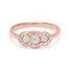 pink gold 3 rosecut diamond ring