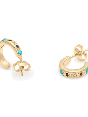 turquoise-huggies-yellowgold Turquoise Huggies