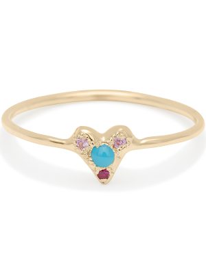 turquoise puff heart ring
