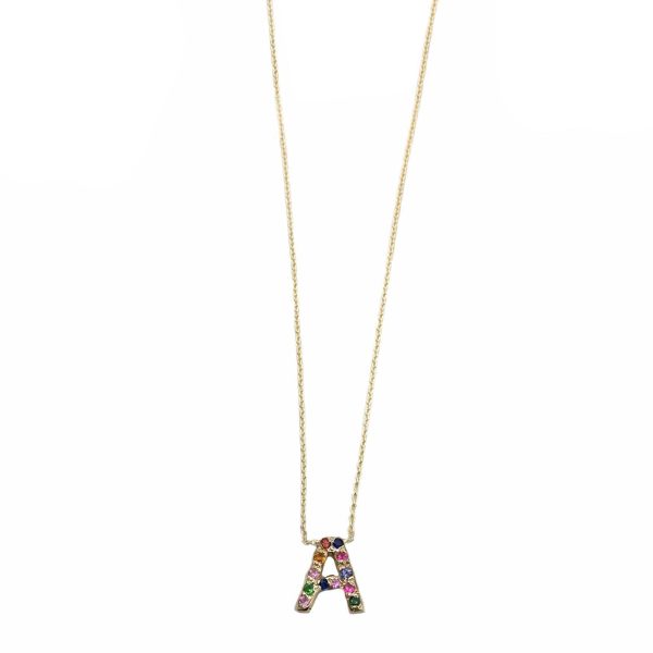 letter-necklace-gemstones-handmade Letter Necklace