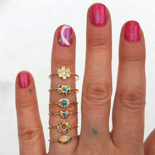 new symbols Rainbow Flower Child Ring