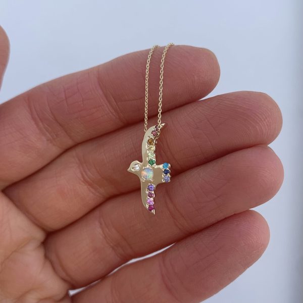 Facetune_30-01-2021-22-02-46 Opal Rainbow Flying Bird Necklace