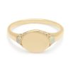 Classic Opal White Diamond Signet Ring
