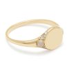 Classic Opal White Diamond Signet Ring