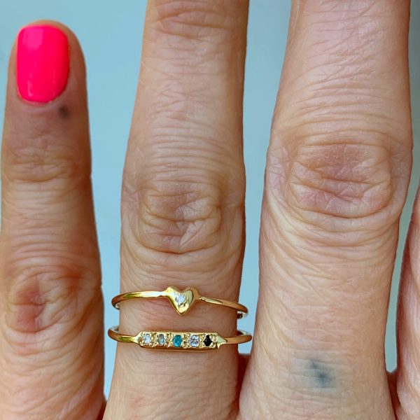 wearing the teeny tiny heart ring